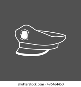 Police cap in dark background