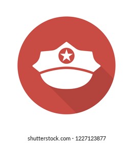 police cap flat vector icon