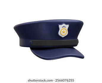 police cap icon 3d rendering illustration