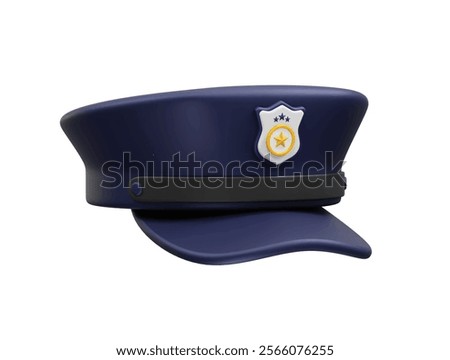 police cap icon 3d rendering illustration