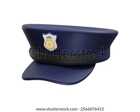 police cap icon 3d vector render illustration