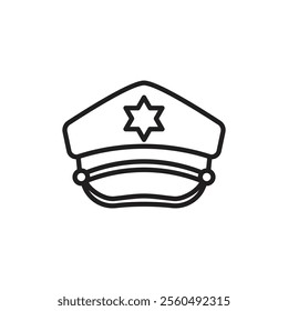 Police cap icon Black and white logo