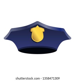 Police cap icon. Cartoon of police cap vector icon for web design isolated on white background