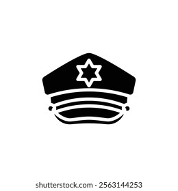 Police cap icon Isolated flat vector in outline