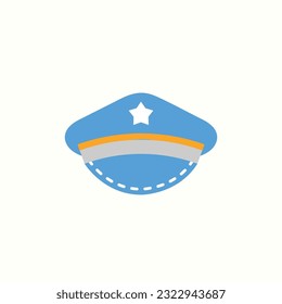 police cap icon, isolated icon in light background, perfect for website, blog, logo, graphic design, social media, UI, mobile app
