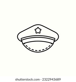 police cap icon, isolated icon in light background, perfect for website, blog, logo, graphic design, social media, UI, mobile app