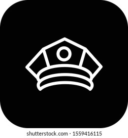  Police Cap icon isolated on background
