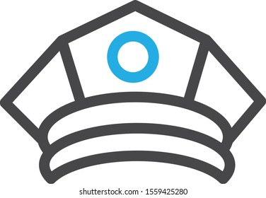  Police Cap icon isolated on background
