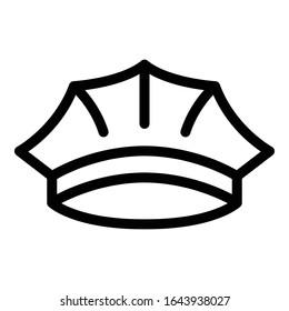 Police cap icon. Outline police cap vector icon for web design isolated on white background