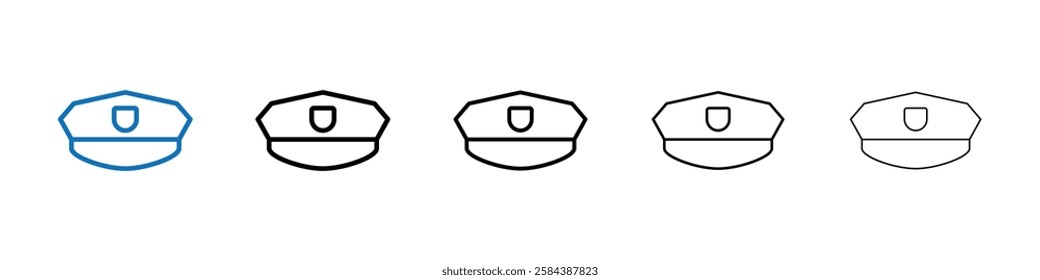 Police cap icon Outline vector logo for web ui