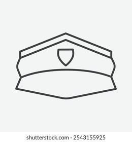 Police cap icon set. vector illustration.