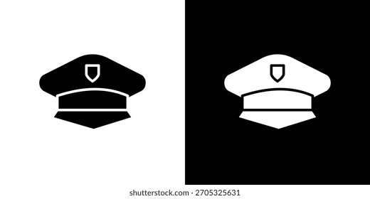 Police cap icon, simple flat style. for ui or ux designs
