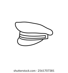 Police cap icon Simple thin line flat symbol