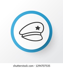 Police cap icon symbol. Premium quality isolated cop hat element in trendy style.