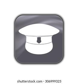 police cap icon - vector button