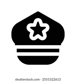 police cap icon. vector glyph icon for your website, mobile, presentation, and logo design.