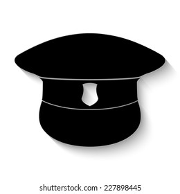 police cap icon - vector illustration with shadow