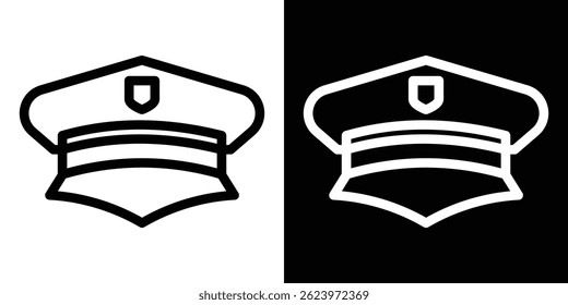 Police cap icon vector, illustration logo template in trendy style
