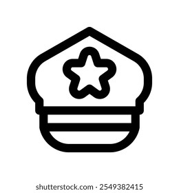 police cap icon. vector line icon for your website, mobile, presentation, and logo design.