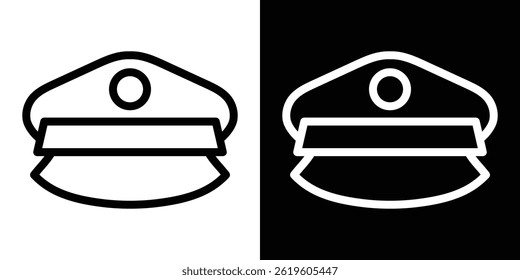 Polizeimütze Symbol Vektorsymbol im trendigen flachen Stil
