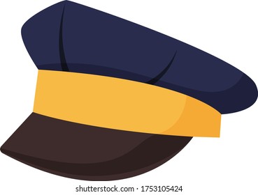 Police cap, illustration, vector on white background