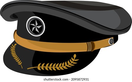 Police cap, illustration, vector on a white background.