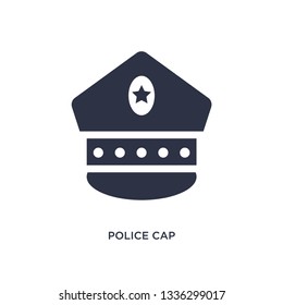 police cap isolated icon. Simple element illustration from law and justice concept. police cap editable logo symbol design on white background. Can be use for web and mobile.