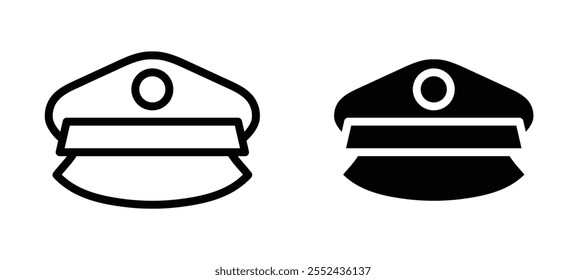 Police cap liner icon vector set.