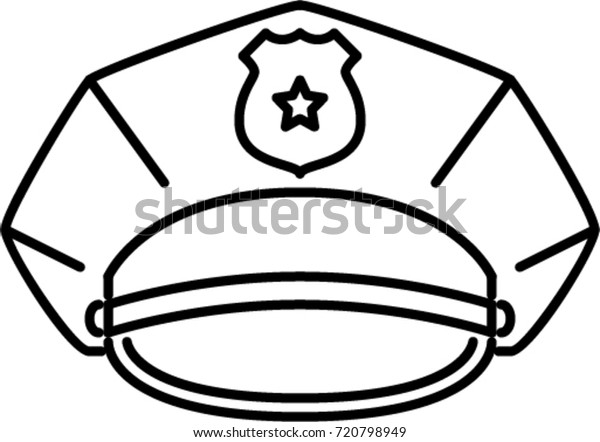 Police Cap Outline Icon Stock Vector (Royalty Free) 720798949