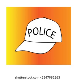 Police cap vector design art in adobe illustration