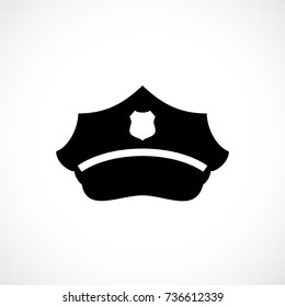 Police cap vector icon illustration isolated on white background