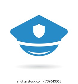 Police cap vector icon illustration isolated on white background