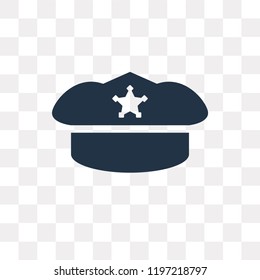 Police cap vector icon isolated on transparent background, Police cap transparency concept can be used web and mobile