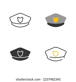 police cap vector icon policeman