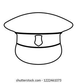 Police cap - vector icon without  fill