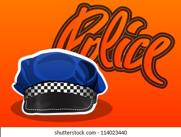 Police cap, vector illustration