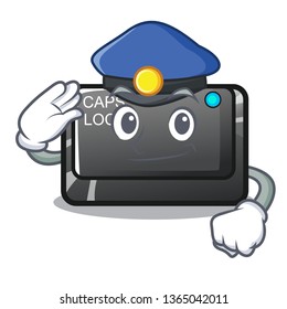 Police capslock button on a computer cartoon
