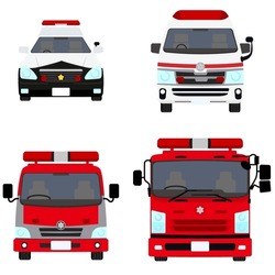Police Car, Ambulance, Fire Engine Vehicle Set