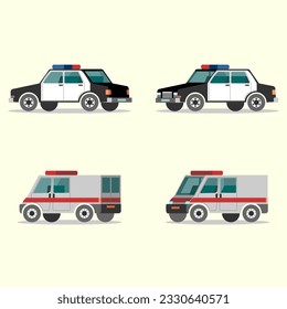 police car and ambulance vector emergency transports