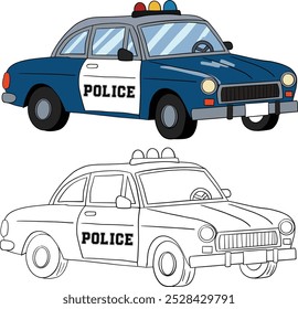 Police car. Art and Illustration