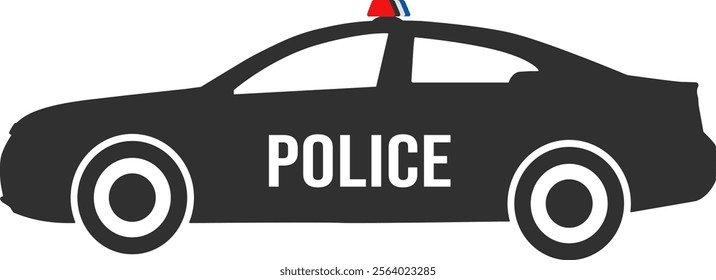 Police car black icon sign vector illustration