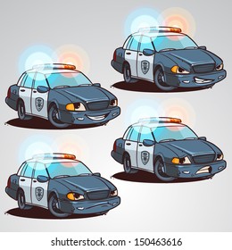 Police car cartoon character