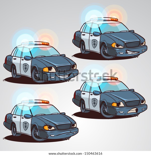 Police car cartoon\
character