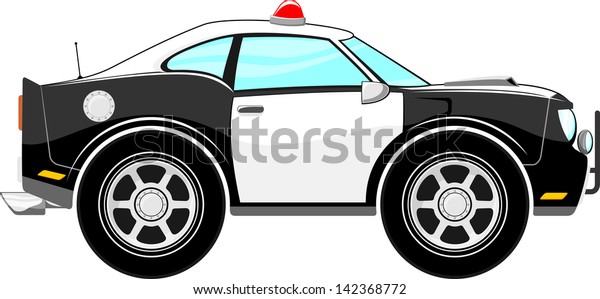 police car
cartoon isolated on white
background