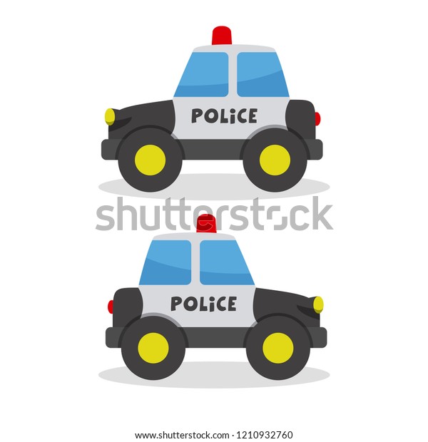 Police\
car. Cartoon style. Funny drawing for\
children