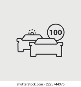 police car chase over speeding vector icon