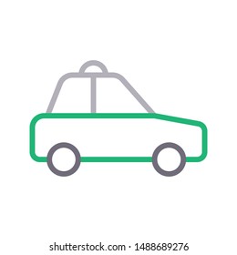 police car colour line vector icon