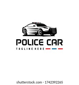 Police Car Cop American Design Concept Logo Vector Silhoutte