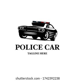 Police Car Cop Emercency Crime Criminal Concept Element Design Logo Vector Illustration