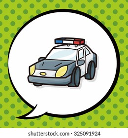 police car doodle, speech bubble